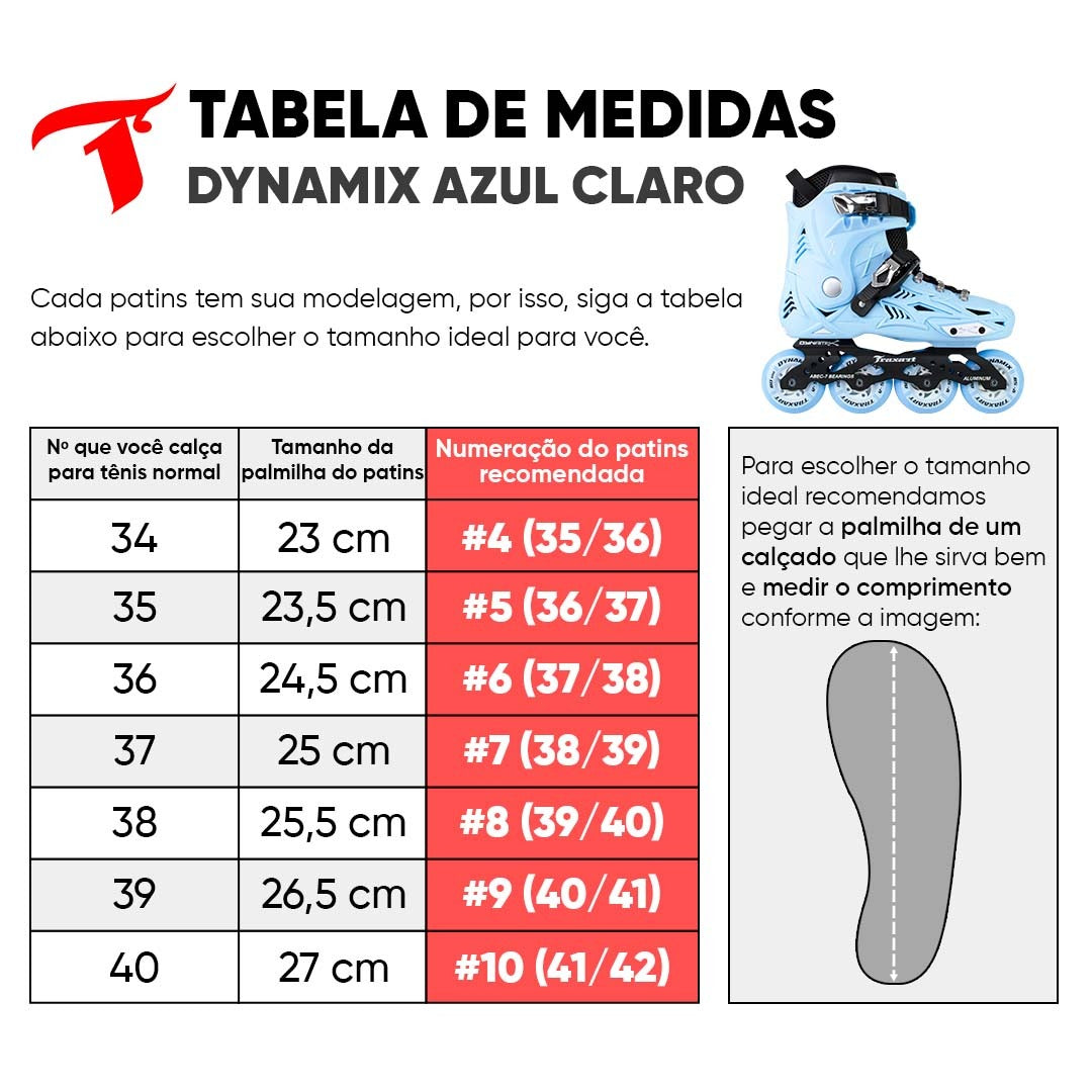 PATINS TRAXART DYNAMIX AZUL CLARO