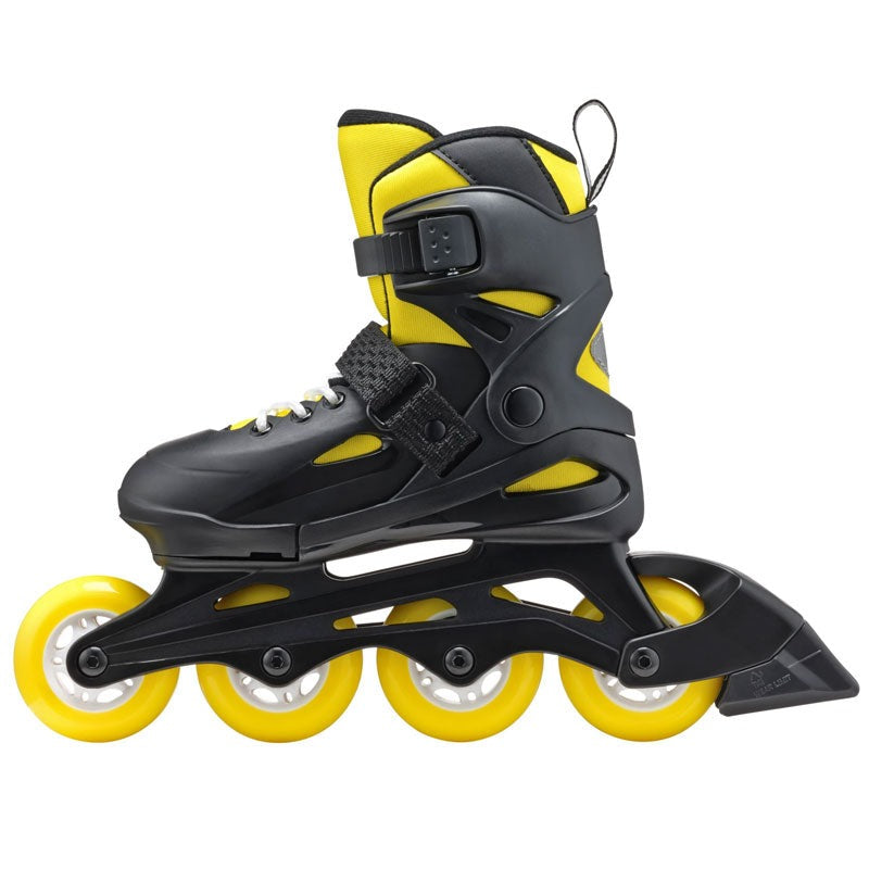 PATINS ROLLERBLADE FURY AJUSTAVEL PRETO/AMARELO | 72mm 80a