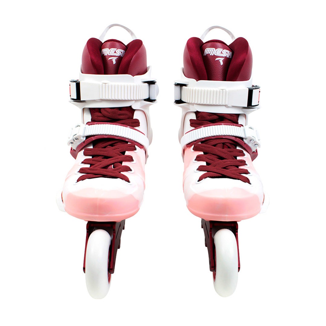 PATINS TRAXART MESH BRANCO E PINK | 80mm Abec-9
