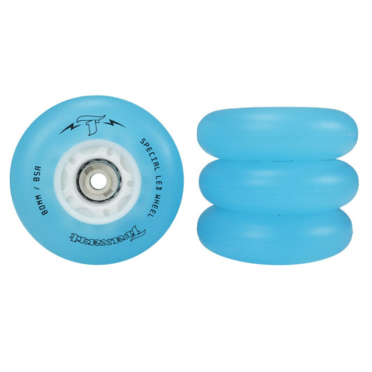 JOGO DE RODAS INLINE TRAXART LED SPECIAL AZUL | 80mm 85a