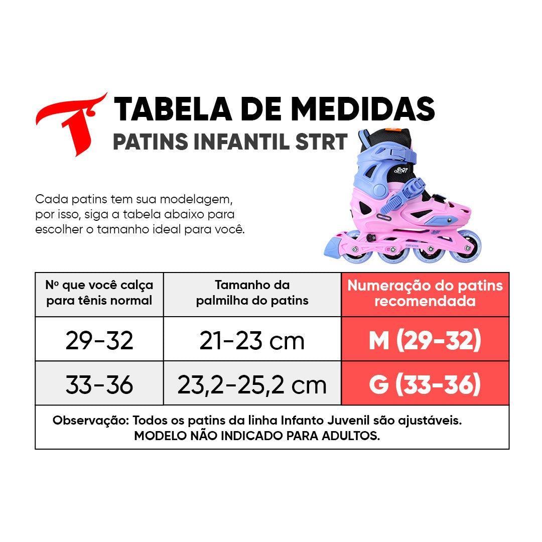 PATINS INFANTIL TRAXART STRT ROSA | ABEC-5