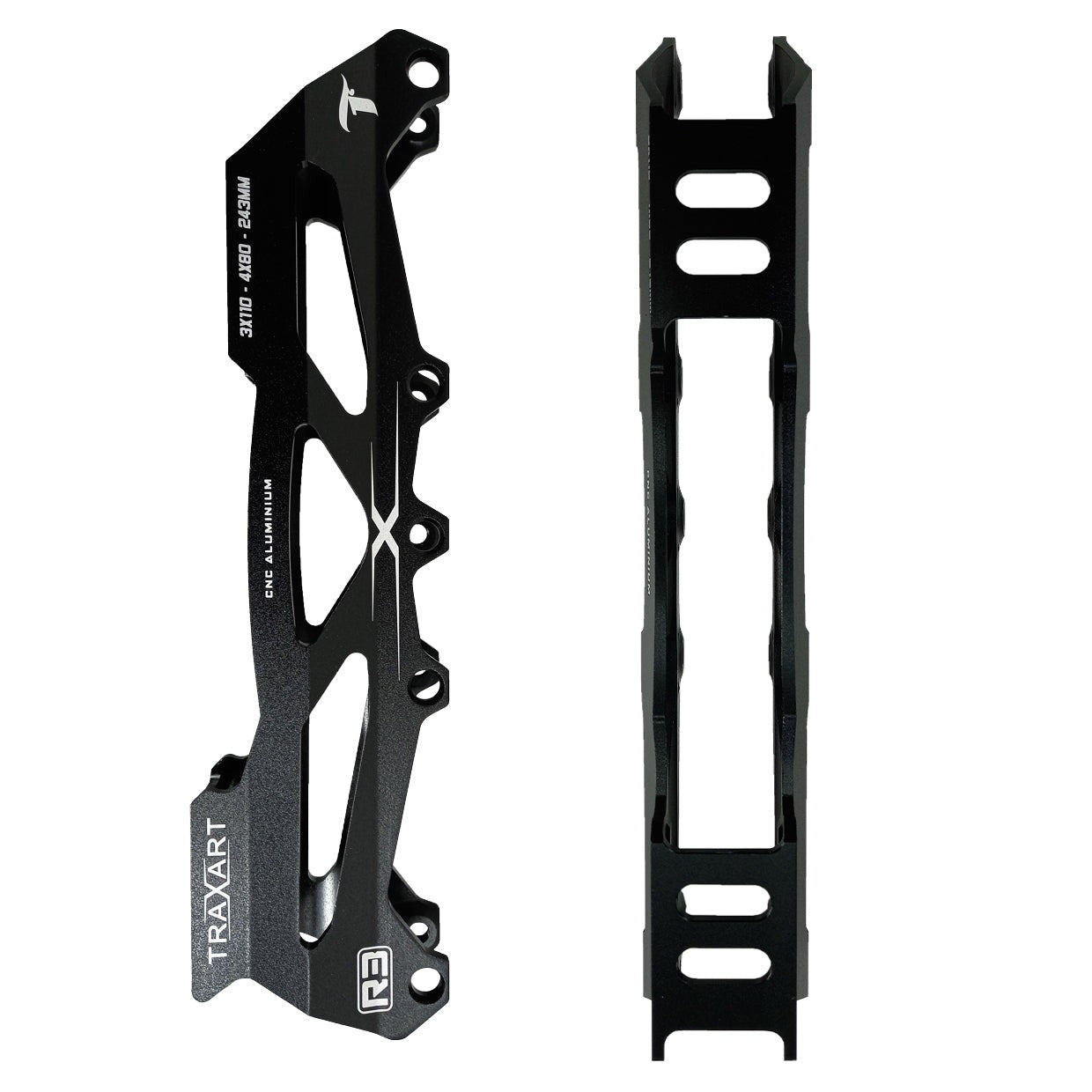 BASE HÍBRIDA PARA PATINS INLINE TRAXART PRETO | 4X80mm 3x110mm