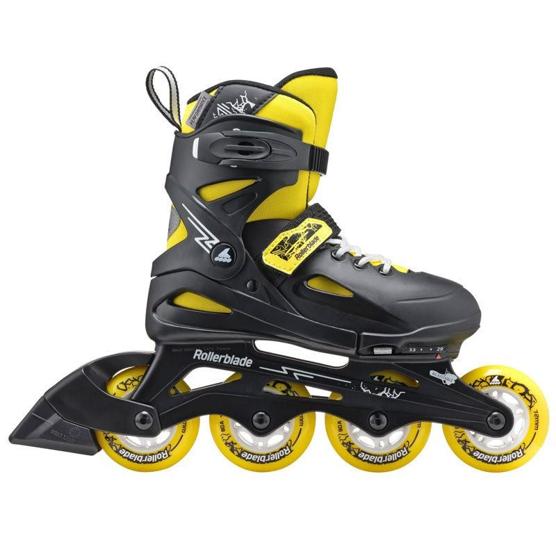 PATINS ROLLERBLADE FURY AJUSTAVEL PRETO/AMARELO | 72mm 80a