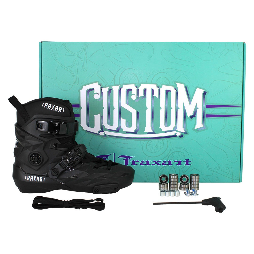 BOTA FREESTYLE PARA PATINS TRAXART CUSTOM PRETO | ABEC 9 CROMO