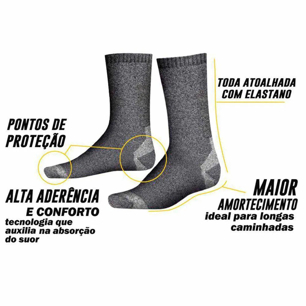 MEIA SELENE ESPORTIVA PERFORMANCE COOLMAX TREKKING - PRETO MESCLA