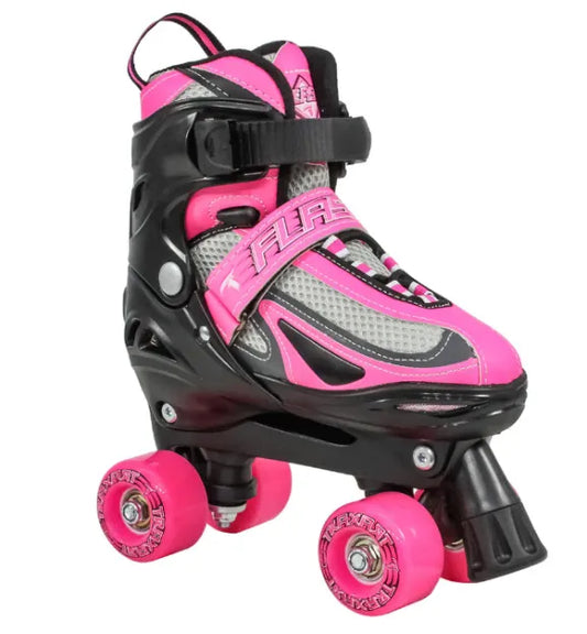 PATINS INFANTIL FLASH ROSA COM RODAS DE LED | 54mm Abec7