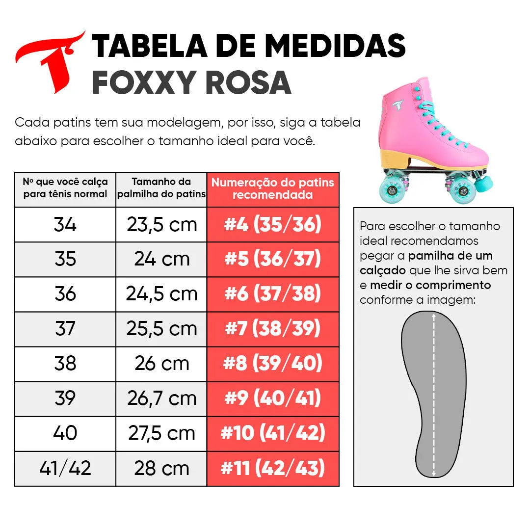 PATINS QUAD TRAXART FOXXY ROSA E AZUL | 58mm Abec 9