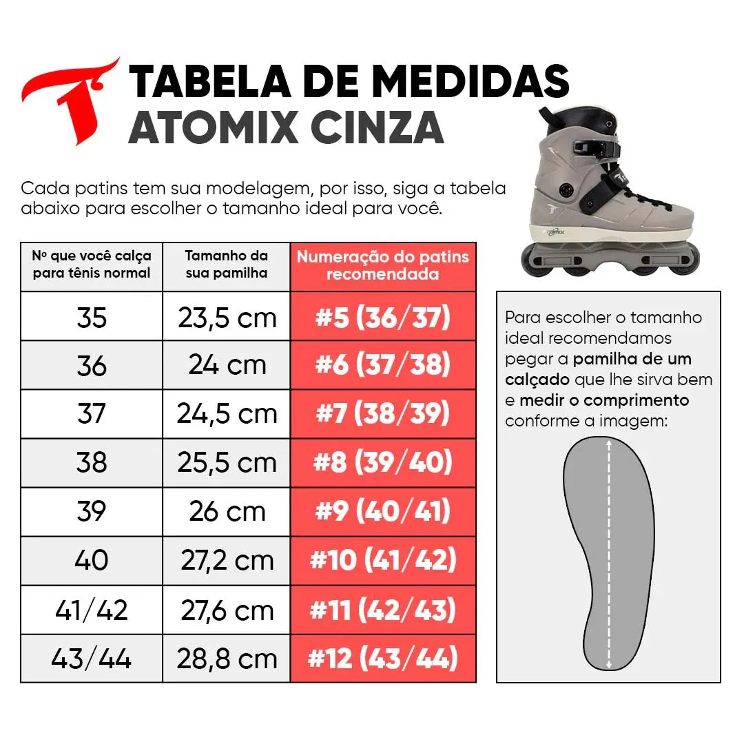 PATINS STREET ATOMIX TRAXART CINZA | 59mm 90a