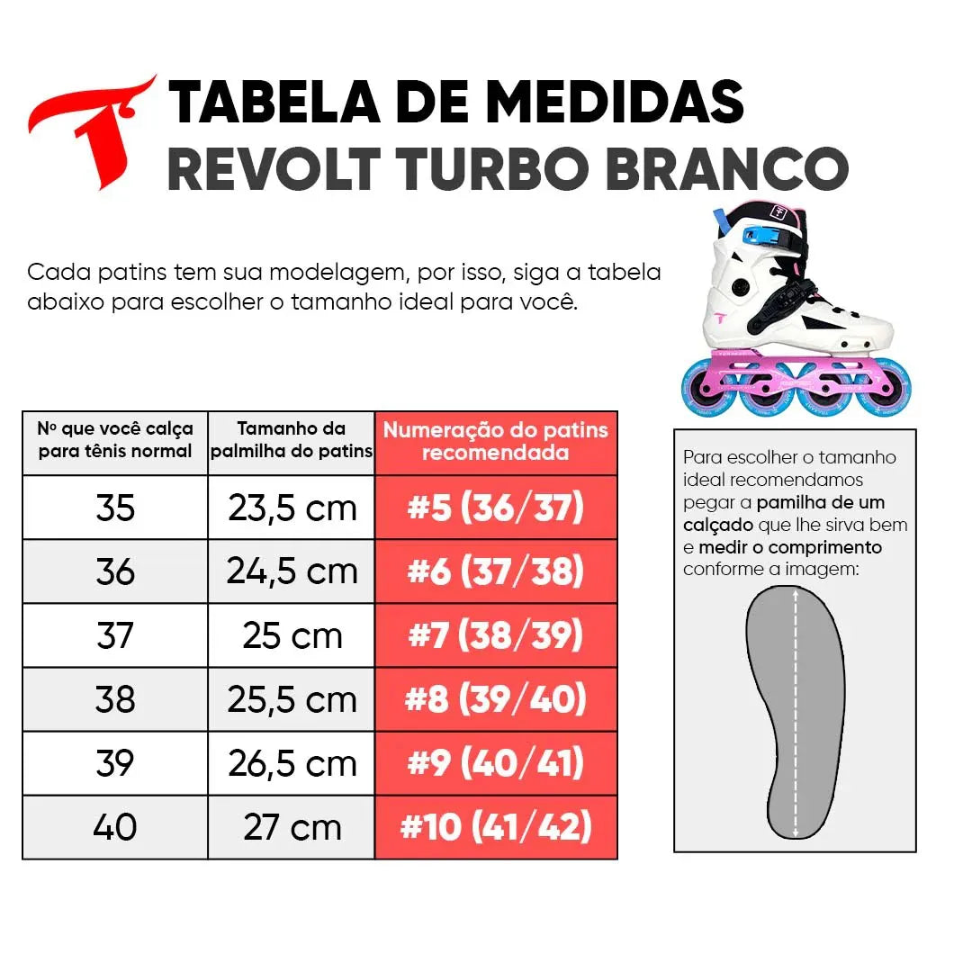 PATINS TRAXART REVOLT TURBO BRANCO | 80mm Abec 9
