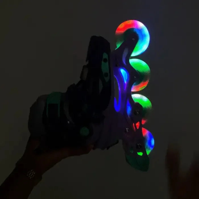 PATINS X-LIGHT ROXO REGULÁVEL COM RODA DE LED