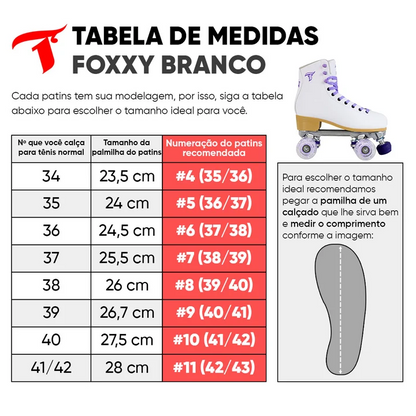 PATINS QUAD TRAXART FOXXY LED BRANCO | 58mm Abec 9