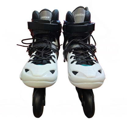 PATINS INLINE COUGAR MZS509C BRANCO | ROQUEADO ABEC 7