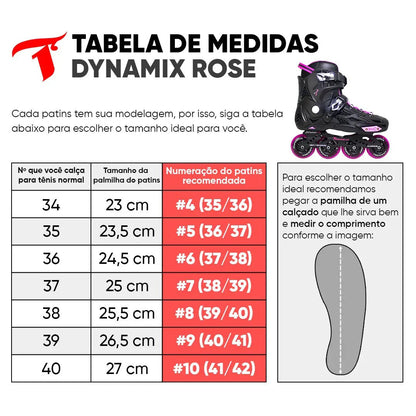 PATINS INLINE TRAXART DYNAMIX ROSA
