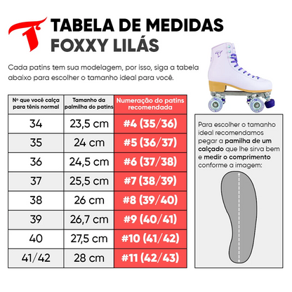 PATINS QUAD TRAXART FOXXY LED LILÁS | 58mm Abec 9