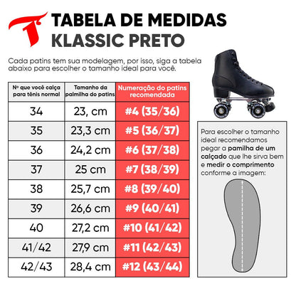 PATINS QUAD KLASSIC PRETO | 58mm Abec 5