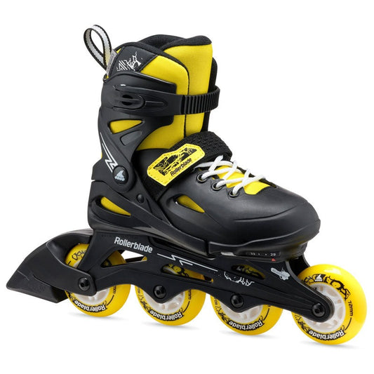 PATINS ROLLERBLADE FURY AJUSTAVEL PRETO/AMARELO | 72mm 80a