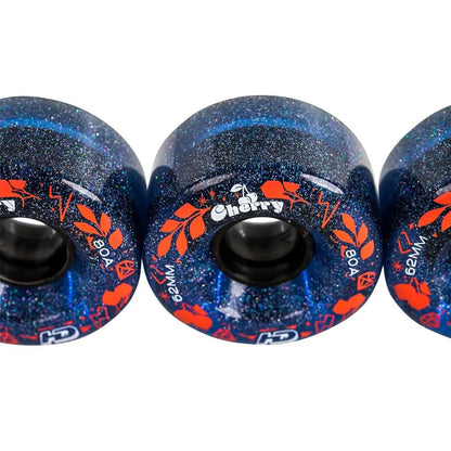 JOGO DE RODAS HD INLINE CHERRY AZUL GLITTER | 62mm 80a