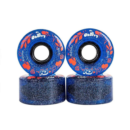 JOGO DE RODAS HD INLINE CHERRY AZUL GLITTER | 62mm 80a