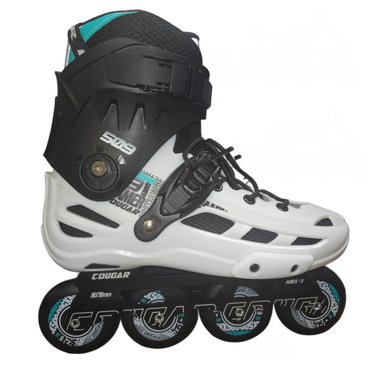 PATINS INLINE COUGAR MZS509C BRANCO | ROQUEADO ABEC 7