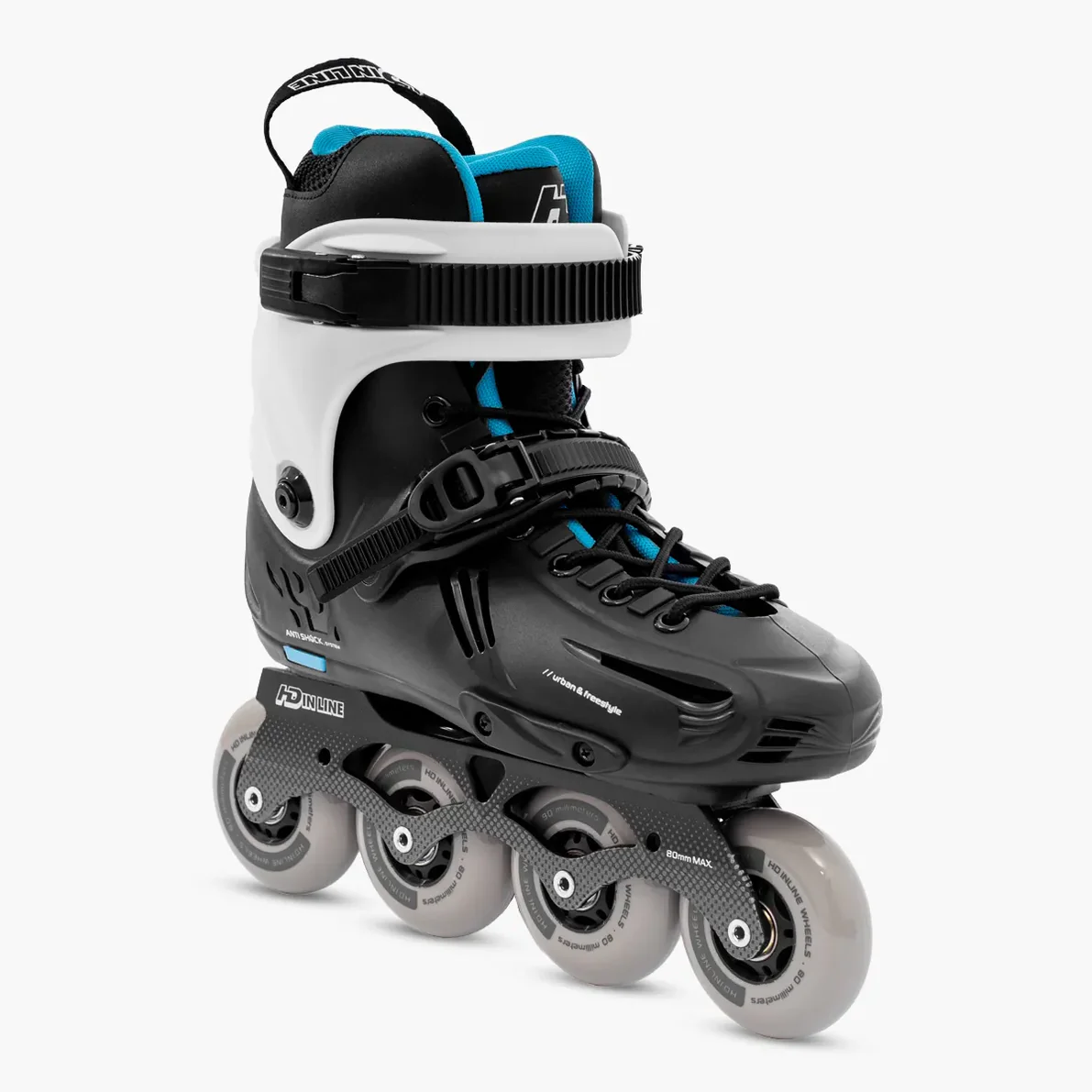 PATINS HD INLINE SKY PRETO/BRANCO | 80mm ABEC-9