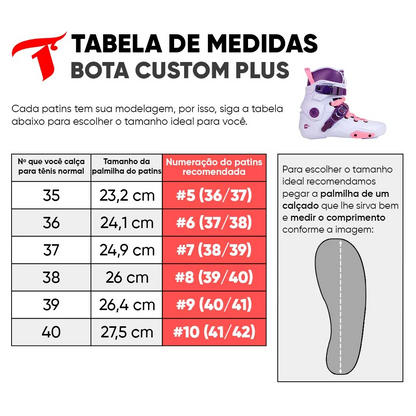 BOTA FREESTYLE PARA PATINS TRAXART CUSTOM PLUS LILÁS | Abec 9 CROMO