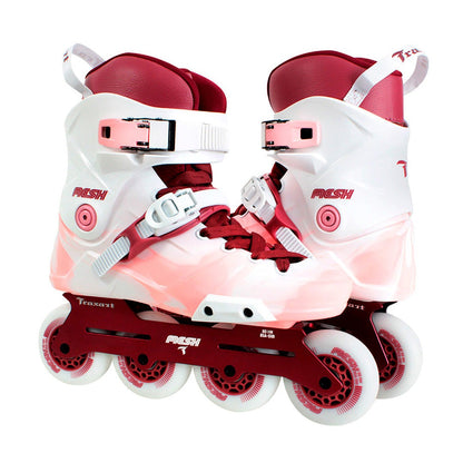 PATINS TRAXART MESH BRANCO E PINK | 80mm Abec-9