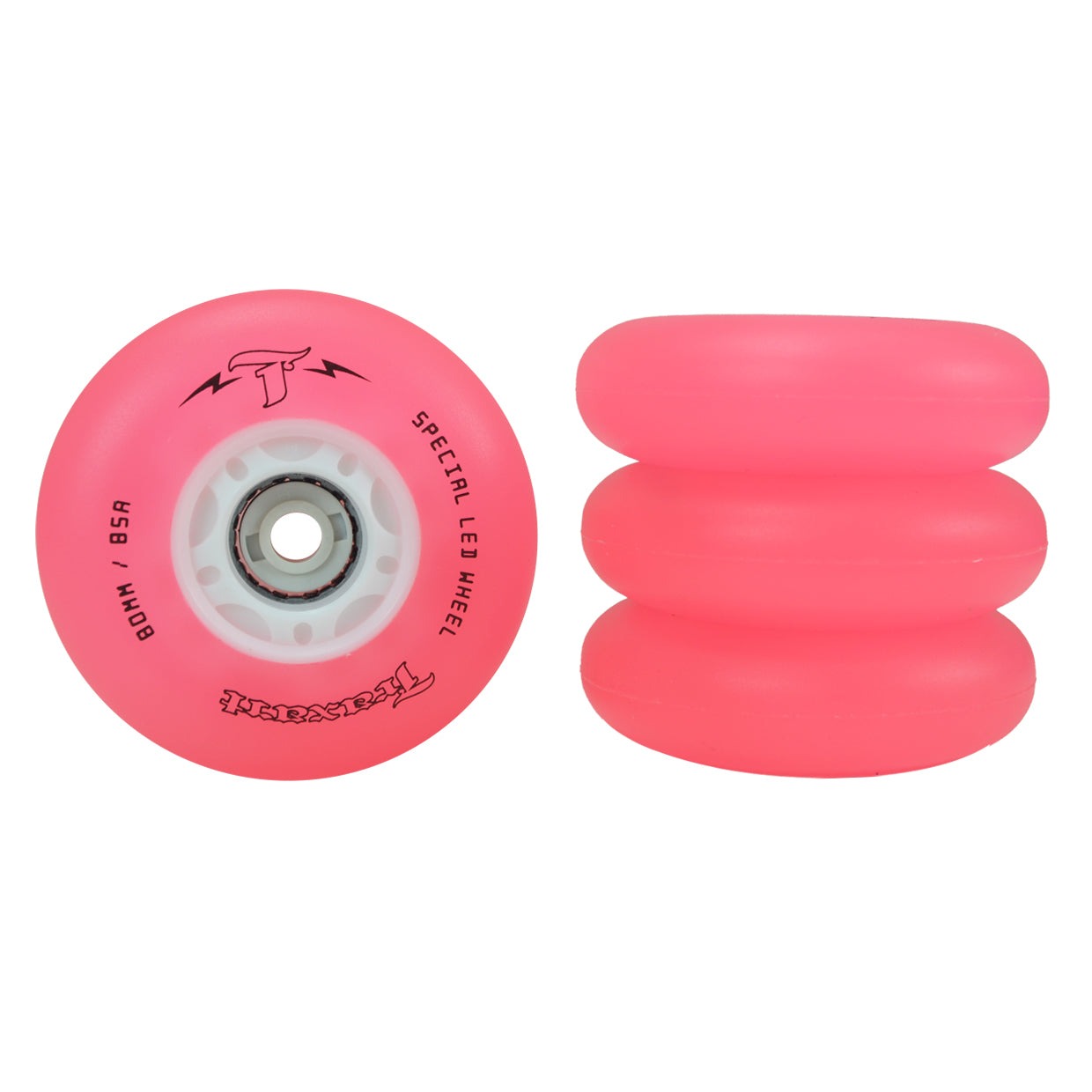 JOGO DE RODAS INLINE TRAXART LED SPECIAL ROSA | 80mm 85a
