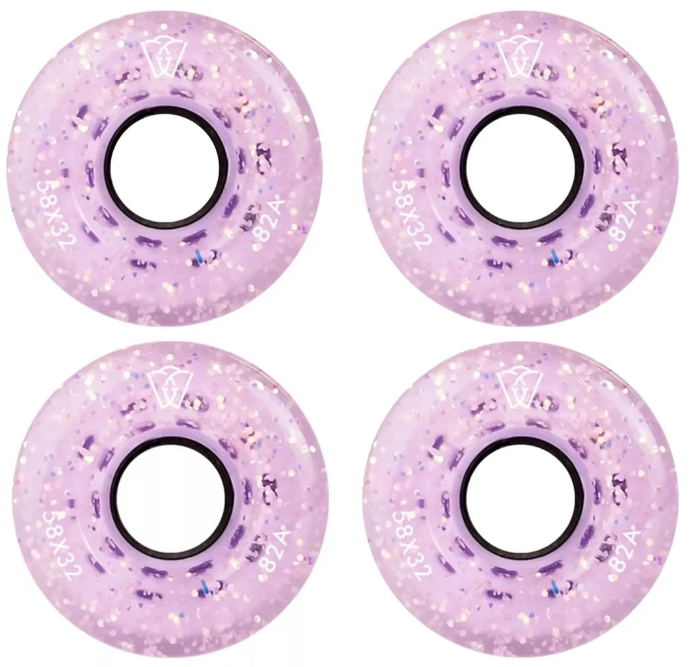 JOGO DE RODAS QUAD WINTERSWEET GLITTER FLUORECENTE LILAS | 58x32mm