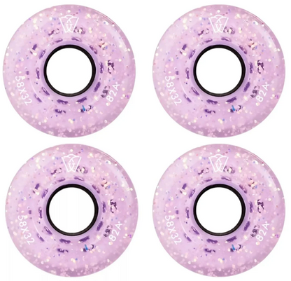 JOGO DE RODAS QUAD WINTERSWEET GLITTER FLUORECENTE LILAS | 58x32mm
