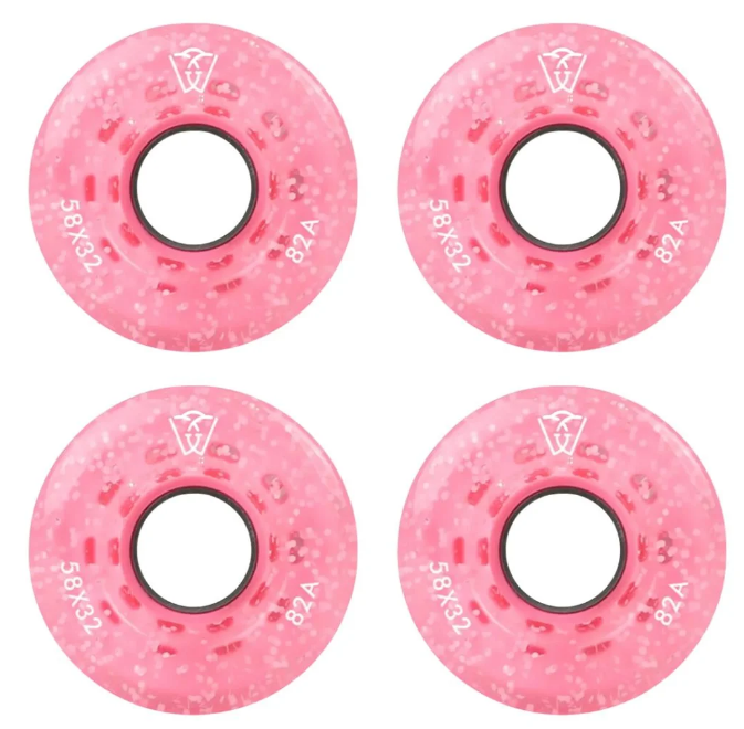JOGO DE RODAS QUAD WINTERSWEET GLITTER FLUORECENTE ROSA | 58x32mm