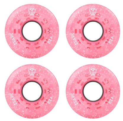 JOGO DE RODAS QUAD WINTERSWEET GLITTER FLUORECENTE ROSA | 58x32mm