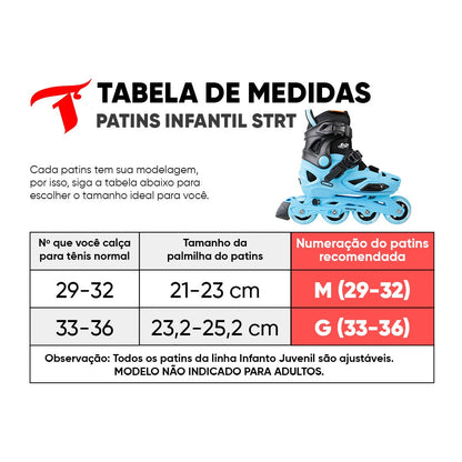 PATINS INFANTIL TRAXART STRT AZUL | ABEC-5