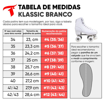 PATINS QUAD KLASSIC BRANCO | 58mm Abec 5