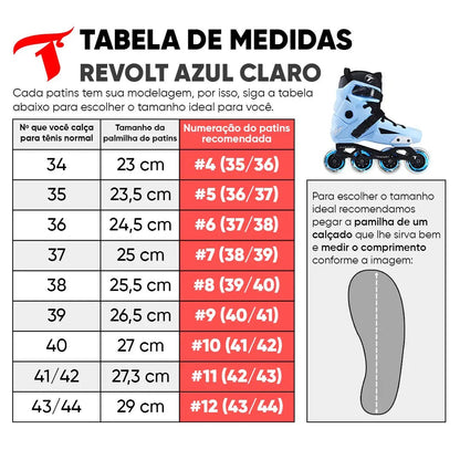 PATINS TRAXART REVOLT AZUL CLARO | 80mm Abec 9