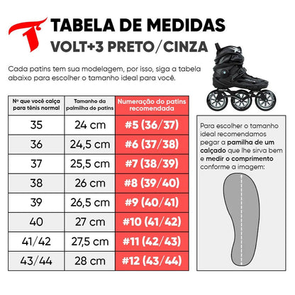 PATINS TRAXART VOLT+ 3 PRETO