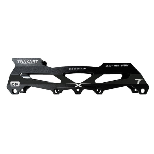 BASE HÍBRIDA PARA PATINS INLINE TRAXART PRETO | 4X80mm 3x110mm
