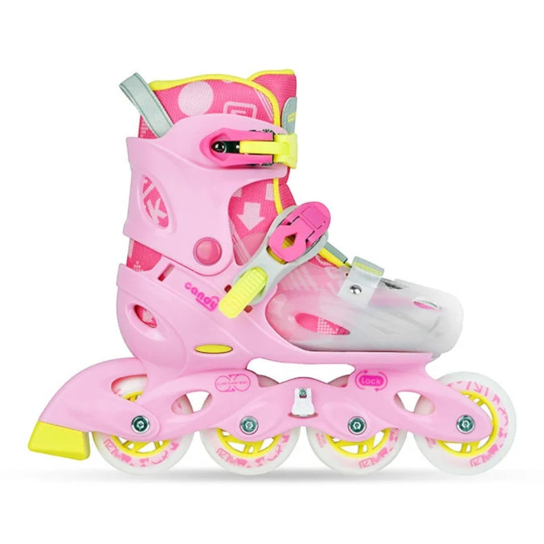 PATINS COSMO CANDY INFANTIL AJUSTAVEL ROSA | ABEC 5