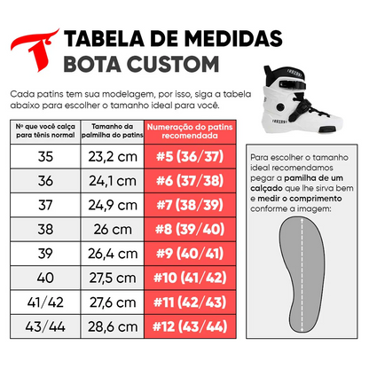 BOTA FREESTYLE PARA PATINS TRAXART CUSTOM BRANCO | ABEC 9 CROMO