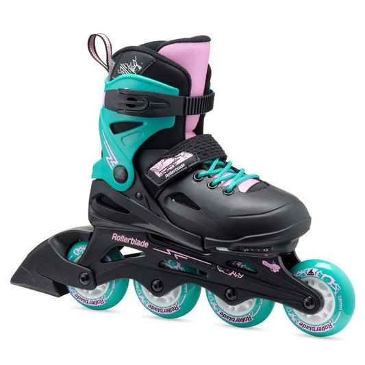 PATINS ROLLERBLADE FURY AJUSTAVEL PRETO/AZUL | 72mm 80a