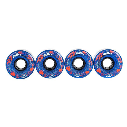 JOGO DE RODAS HD INLINE CHERRY AZUL GLITTER | 62mm 80a