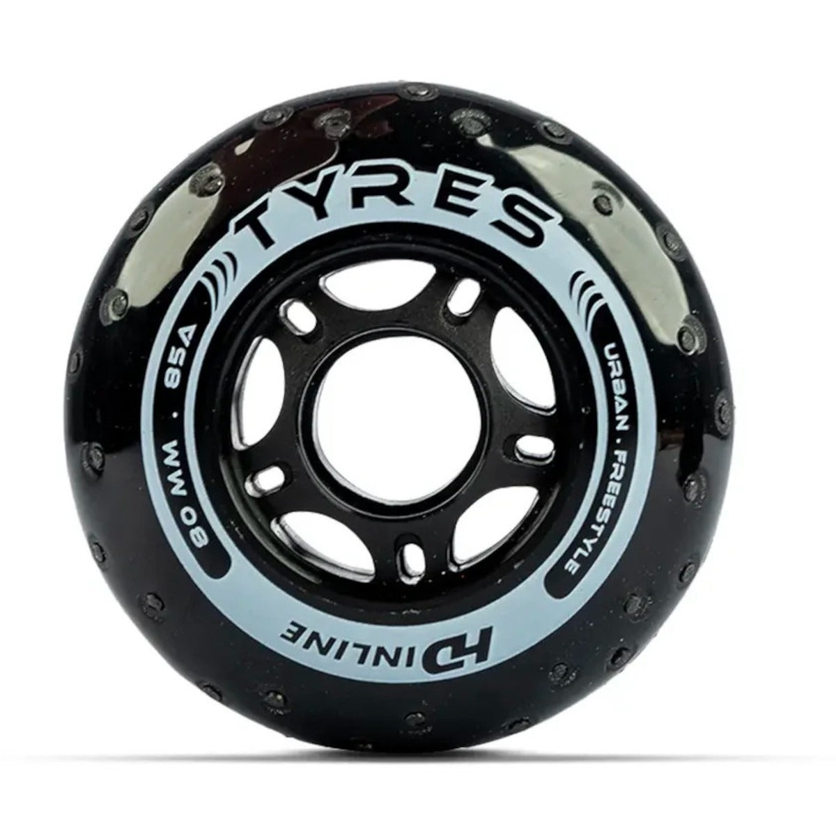 JOGO DE RODAS HD INLINE TYRES FAÍSCA PRETO | 80MM 85A