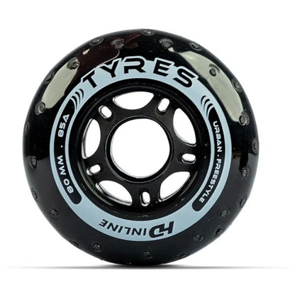 JOGO DE RODAS HD INLINE TYRES FAÍSCA PRETO | 80MM 85A
