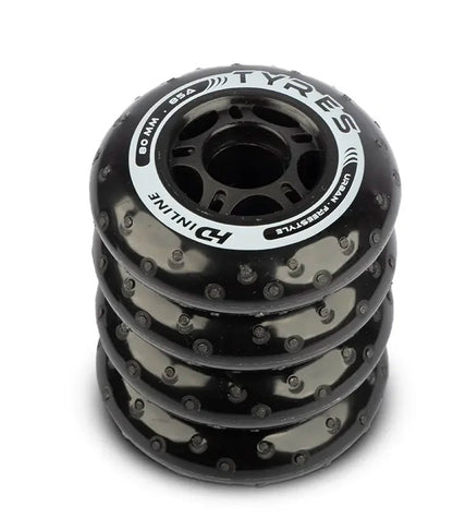 JOGO DE RODAS HD INLINE TYRES FAÍSCA PRETO | 80MM 85A