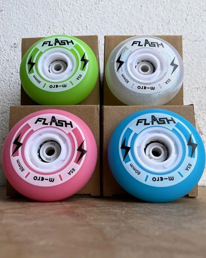 JOGO DE RODAS MICRO FLASH LED | 76mm 85a
