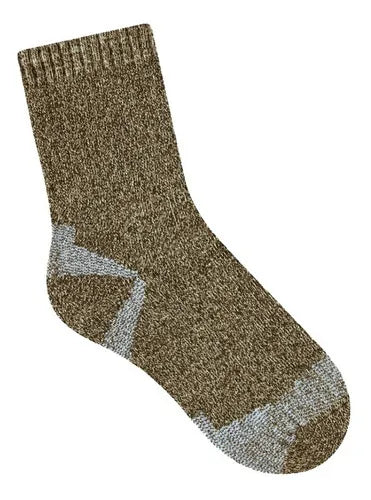 MEIA SELENE ESPORTIVA PERFORMANCE COOLMAX TREKKING - KAKI MESCLA