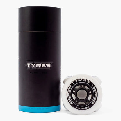 JOGO DE RODAS HD INLINE TYRES (8UN) BRANCO | 80mm 85a