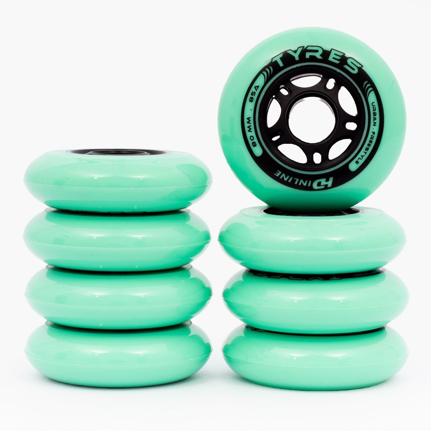 JOGO DE RODAS HD INLINE TYRES (8UN) VERDE | 80mm 85a